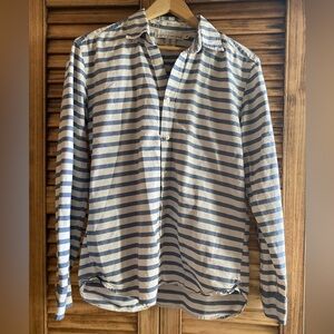 H&M Blue and White Striped Shirt